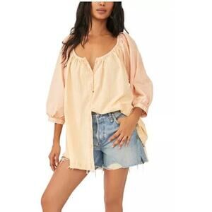 FREE PEOPLE Oxford Swing Tunic top Long sleeve XS NEW